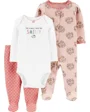 Carter's Set 3 piese Elefant - pijama, body si pantaloni foto