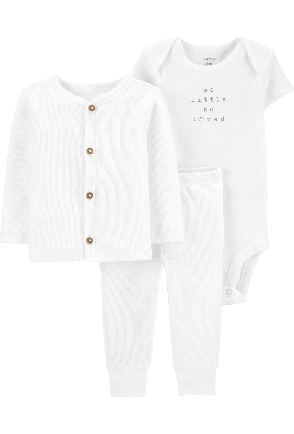 Carter's Set 3 piese - cardigan, body alb si pantaloni foto
