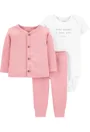 Carter's Set 3 piese - cardigan, body roz si pantaloni foto