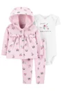 Carter's Set 3 piese Floricele - hanorac, pantaloni si body foto