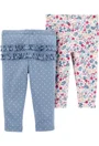 Carter's Set 2 piese Pantaloni cu volanase buline/flori