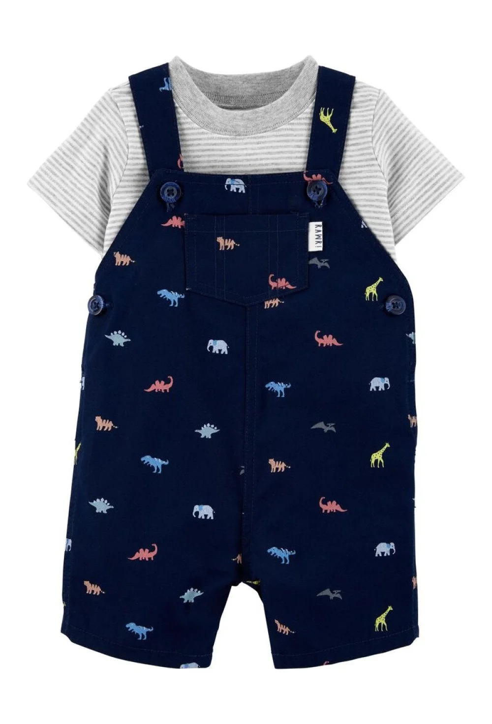 Carter's Set 2 piese Dino - tricou si salopeta scurta foto