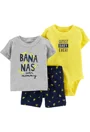 Carter's Set 3 piese Banana - body, tricou si pantaloni scurti foto