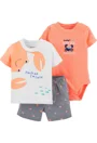 Carter's Set 3 piese Crab - body, tricou si pantaloni scurti foto