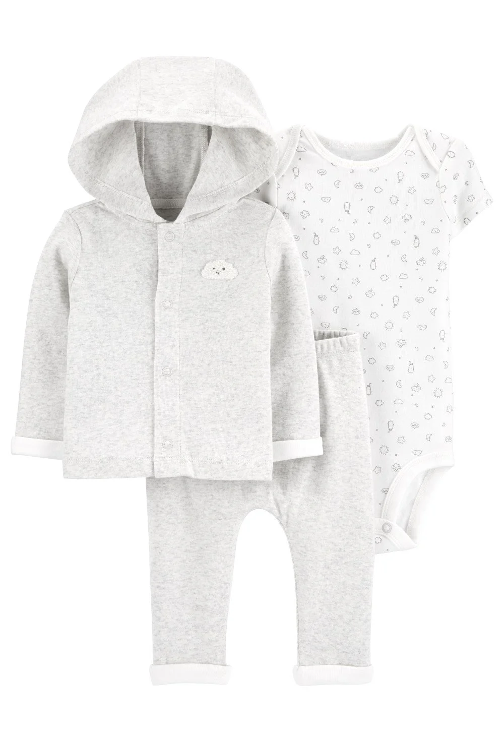 Carter's Set 3 piese bebe Norisor - hanorac, body si pantaloni foto