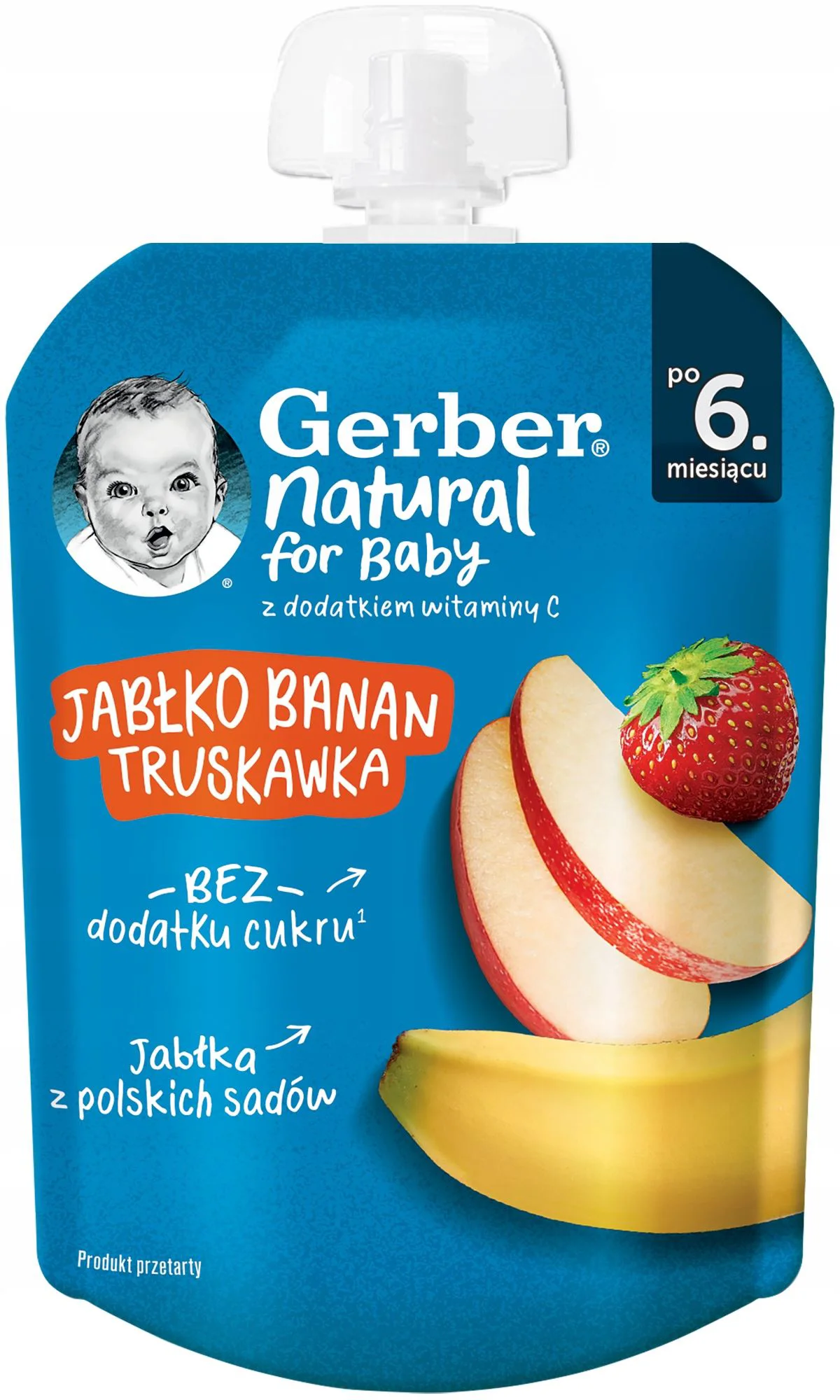 Piure Gerber de mere, banane si capsuni (6+ luni), 80 g