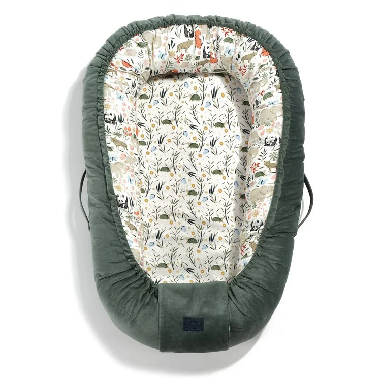 Babynest La Millou Velvet Collection - Zoo - Khaki foto