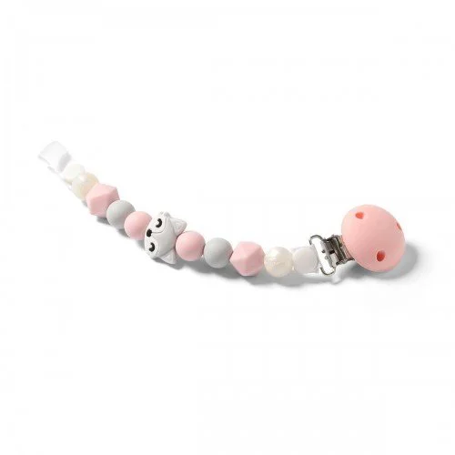 image for Lantisor din silicon pentru suzeta BabyOno Natural Nursing Pink foto
