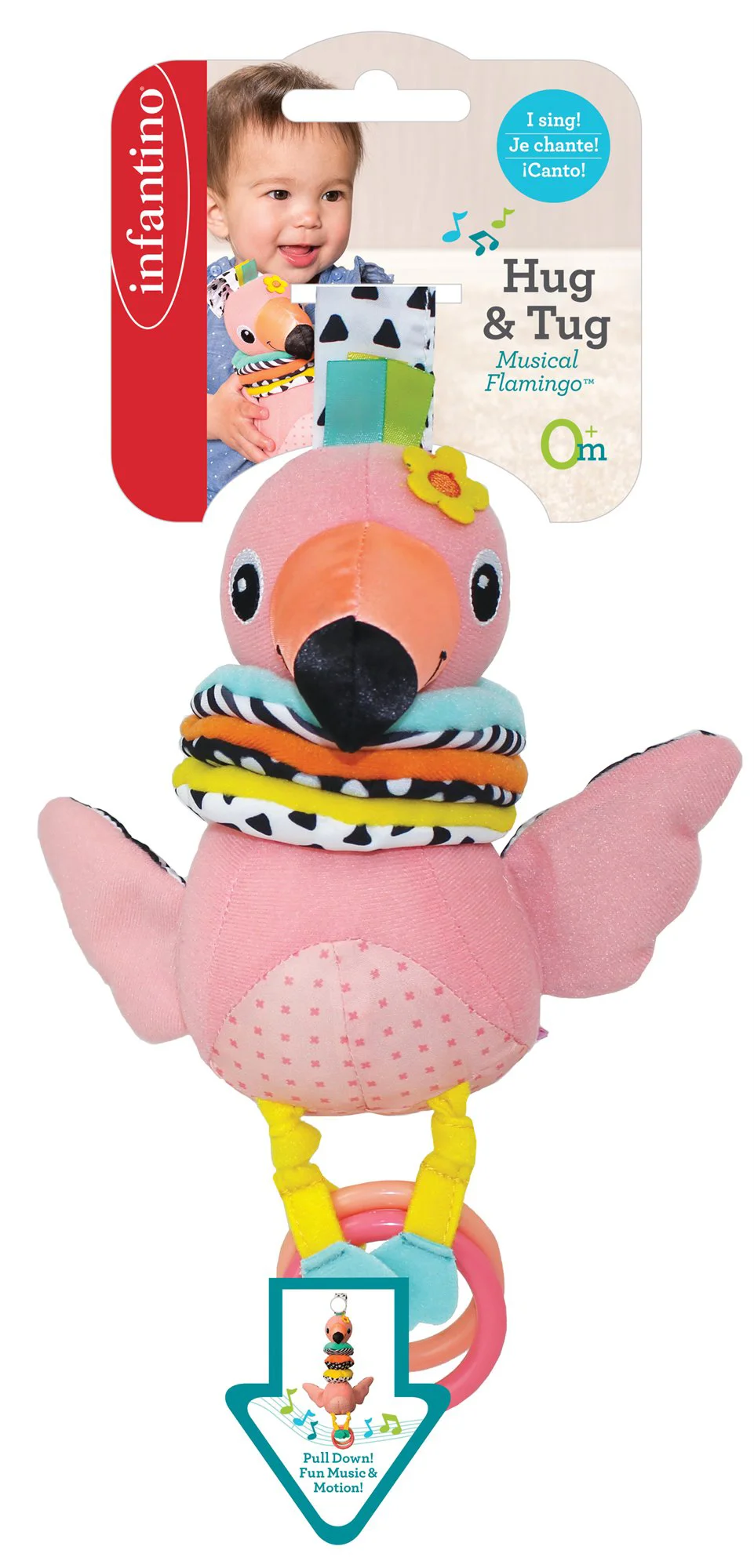 Игрушка мягкая музыкальная Infantino Фламинго foto