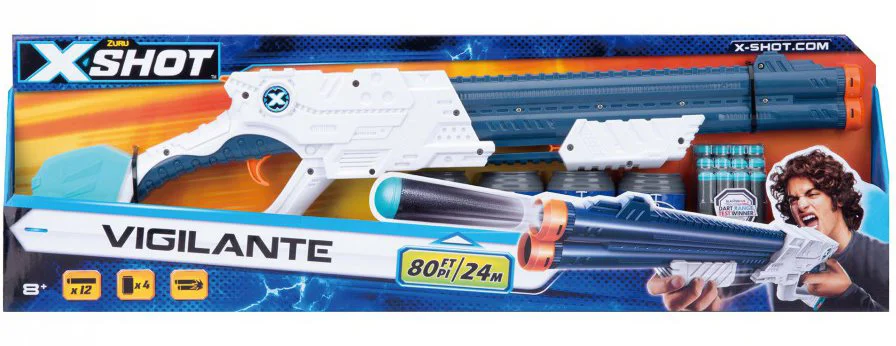 Скорострельный бластер X-SHOT Excel Vigilante, 12 патронов