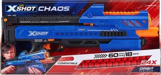 Скорострельный бластер X-SHOT Excel Chaos 'Orbit', 24 шариков-зарядов
