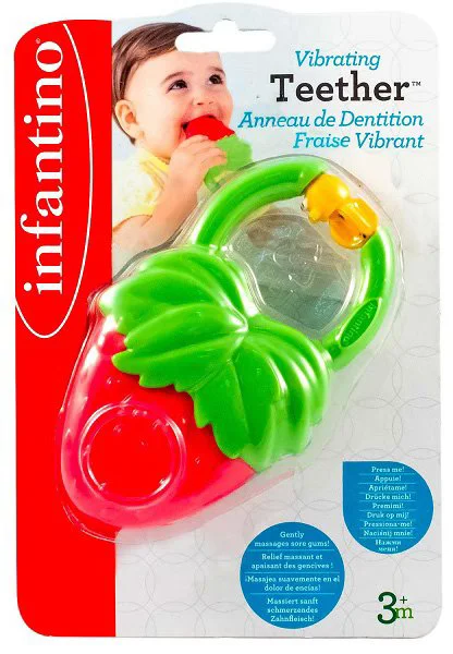 Jucarie gingivala cu vibratie Infantino Capsuna foto
