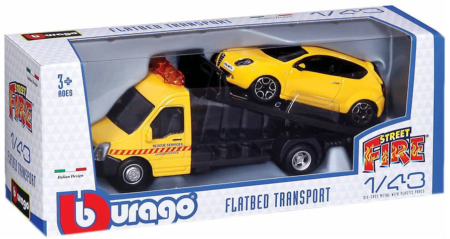 Игровой набор Bburago Автоперевозчик с машинкой Alfa Romeo Mito