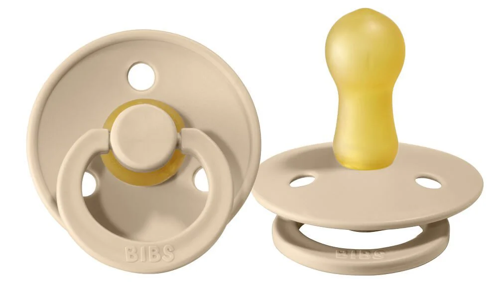 Suzeta rotunda BIBS Vanilla din latex (0-6 luni) foto