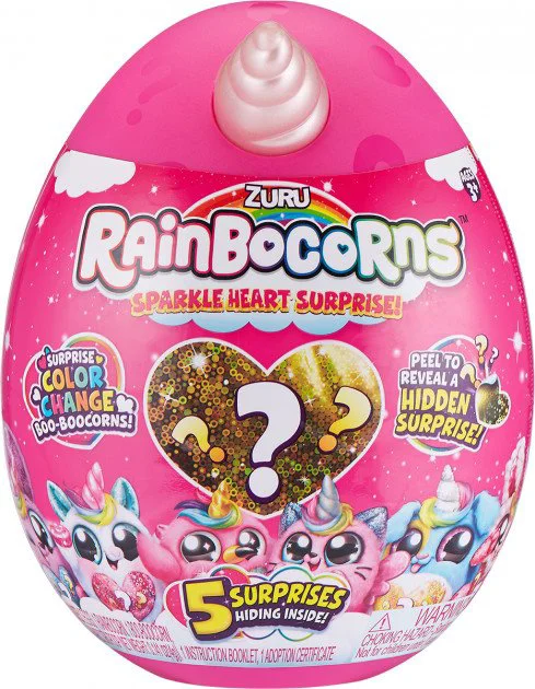 Jucarie de plus Zuru surpriza Rainbocorn D Sparkle Heart Surprise