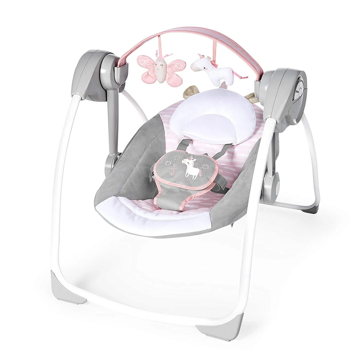 Музыкально-электронные качели Bright Starts Ingenuity Comfort 2 Go Flora the Unicorn