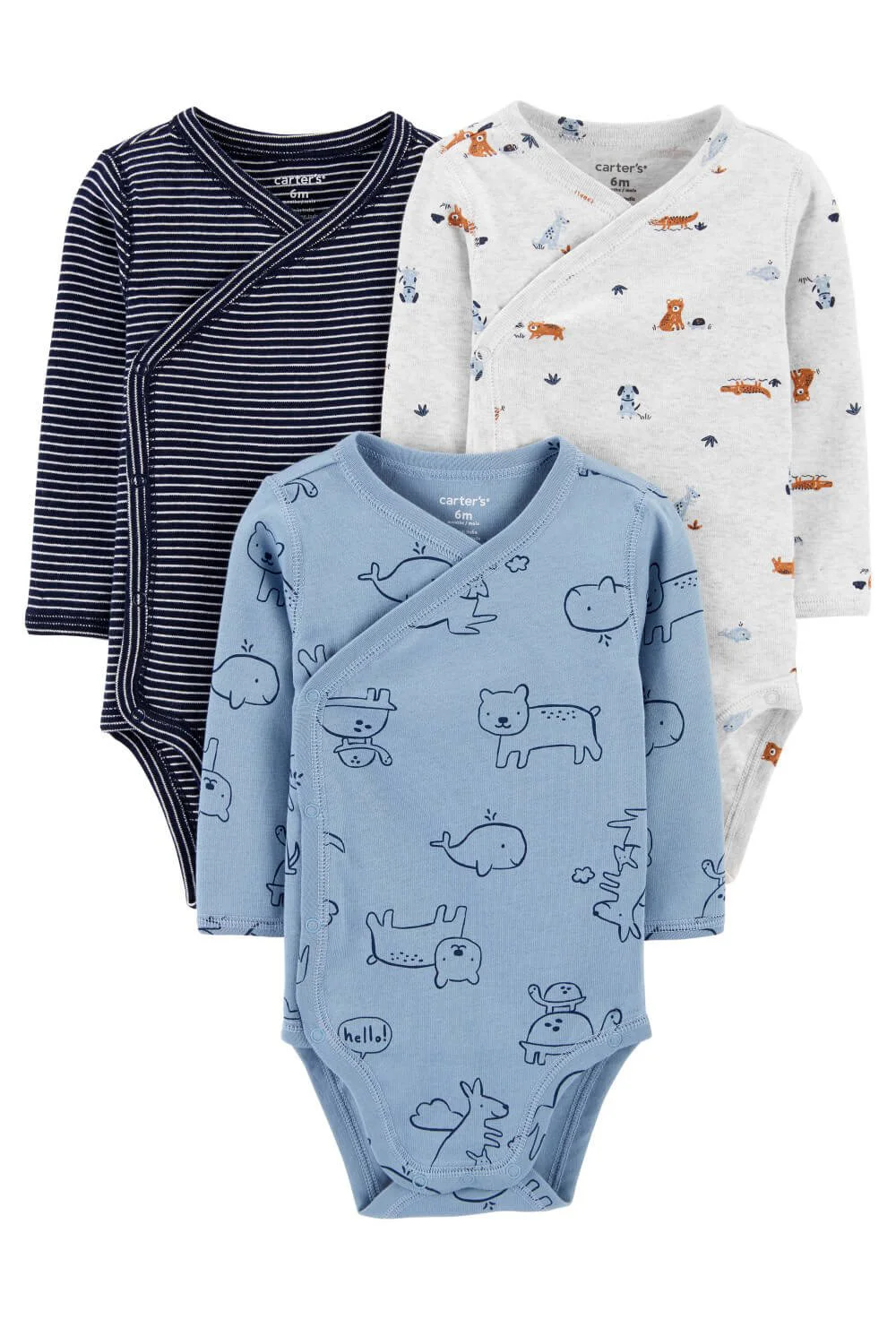 Carter's Set 3 piese body Animale cu capse laterale foto