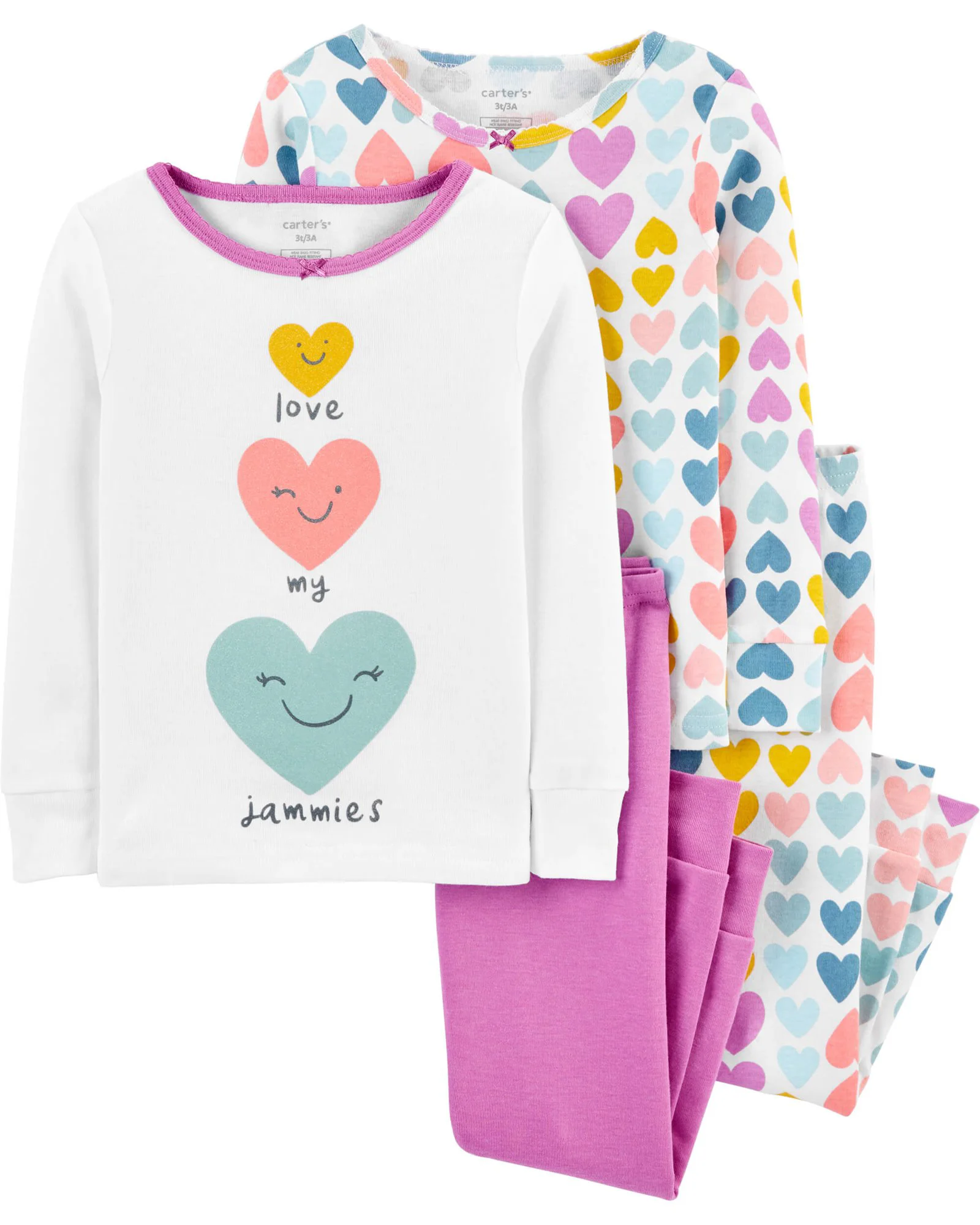 Carter's Set 2 pijamale Inimi foto
