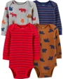 Carter's Set 4 piese Body bebe Animale, dungi foto
