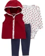 Carter's Set 3 piese Flori - vesta, pantaloni si body foto