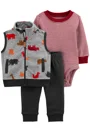 Carter's Set 3 piese Animale - vesta, pantaloni si body foto