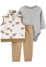 Carter's Set 3 piese Urs - vesta, pantaloni si body foto