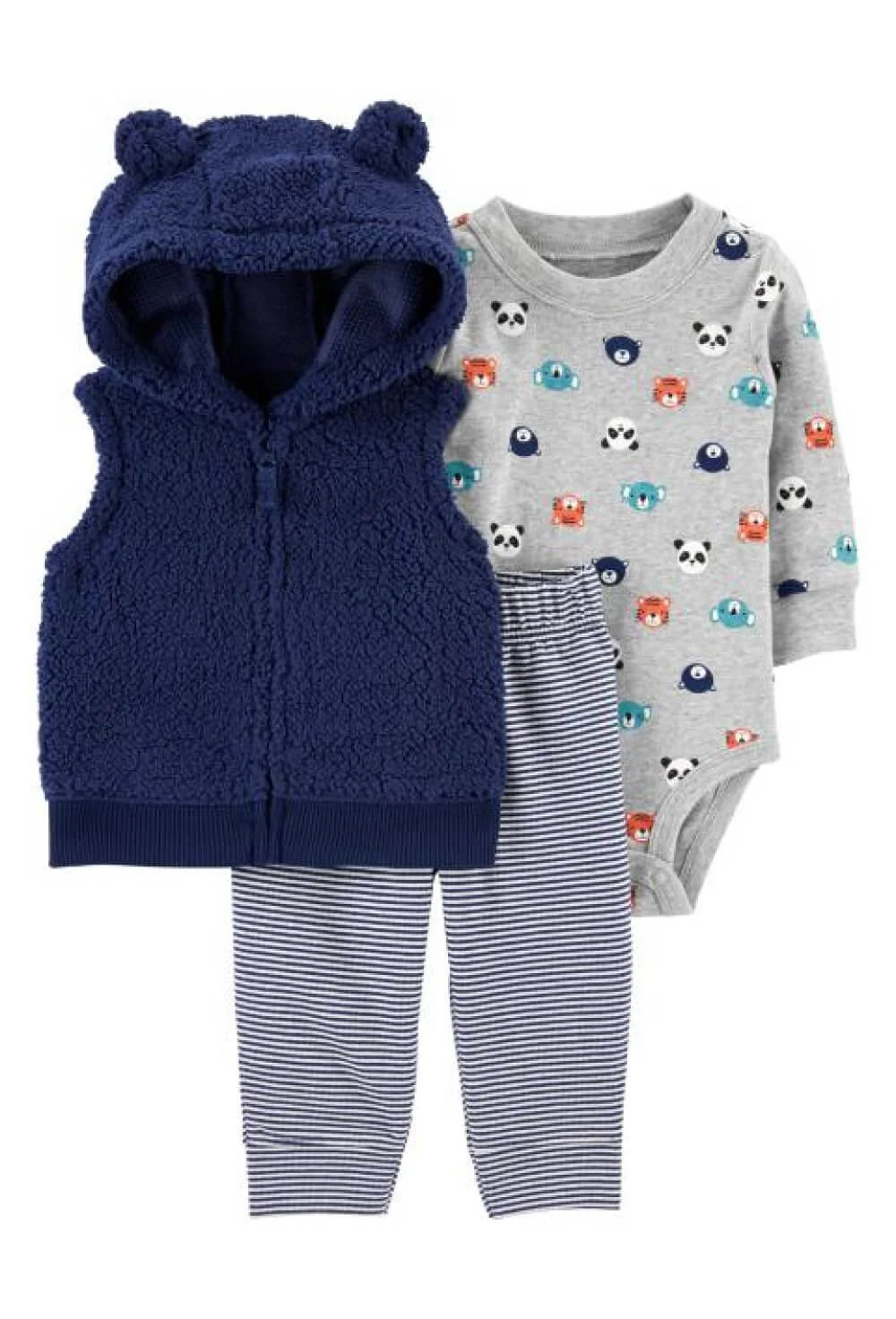 Carter's Set 3 piese Ursuleti - vesta, pantaloni si body foto