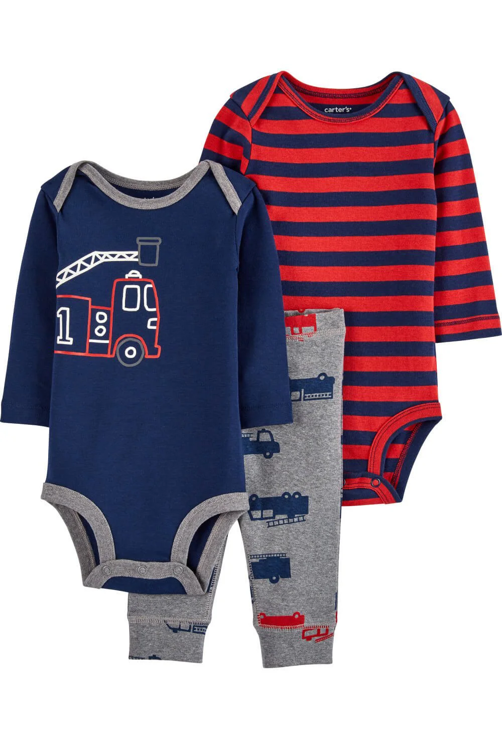 Carter's Set 3 piese Pompieri - 2 body-uri si pantaloni foto