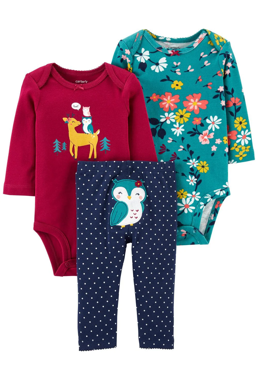 Carter's Set 3 piese Bufnita - 2 body-uri si pantaloni foto