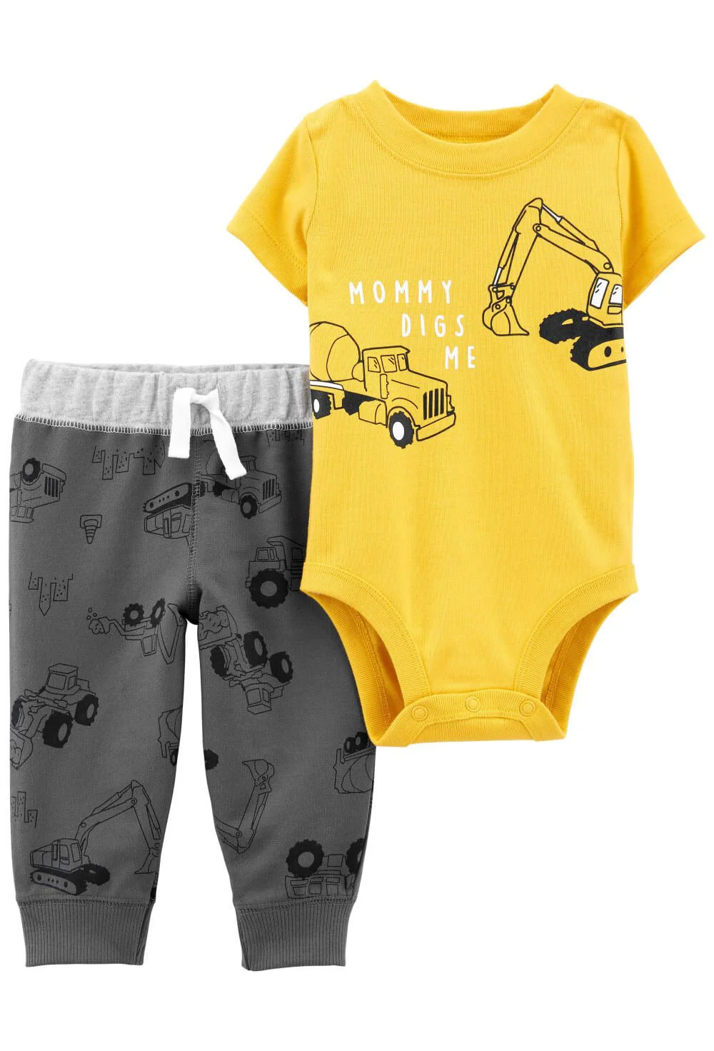 Carter's Set 2 piese bebe Pantaloni si body Constructii