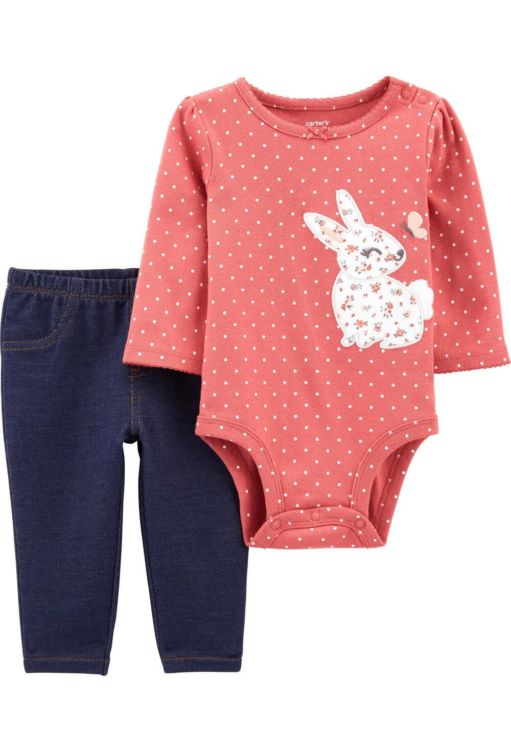 Carter's Set 2 piese bebe Pantaloni si body Iepuras foto