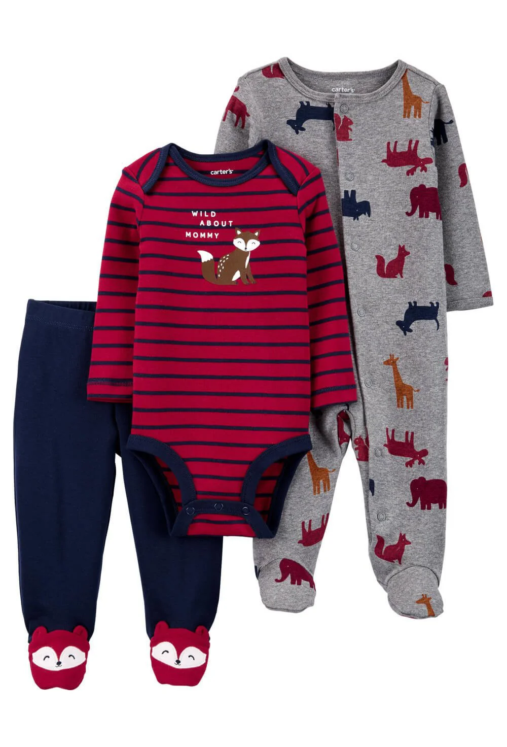 Carter's Set 3 piese Veverite - pijama, body si pantaloni foto