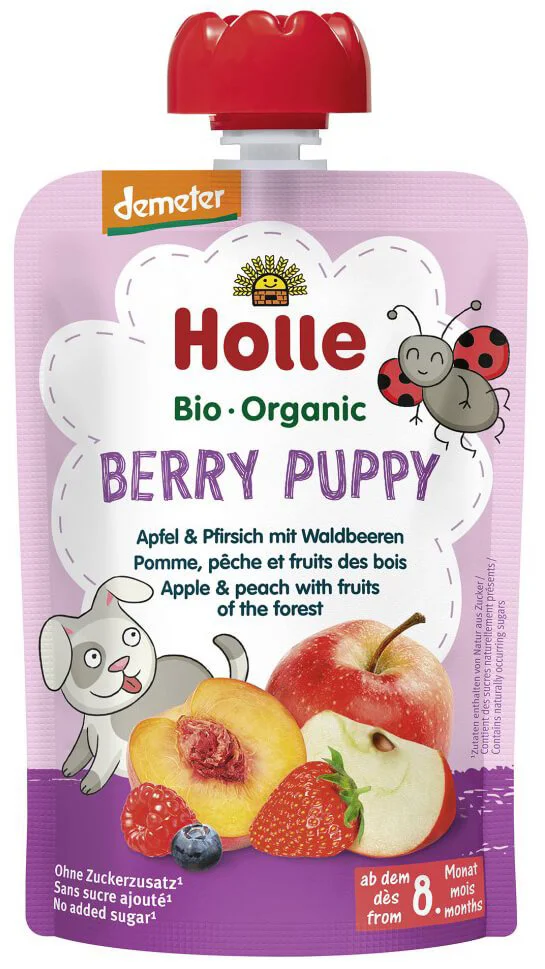 image for Piure Holle Berry Puppy de mere, piersici si fructe de padure (8+ luni), 100 g foto