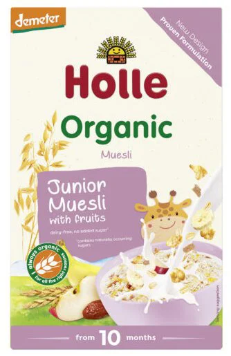 Terci organic Holle Junior Musli cu fructe fara lapte (10+ luni), 250 g