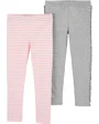 Carter's Set 2 piese Pantaloni gri/roz