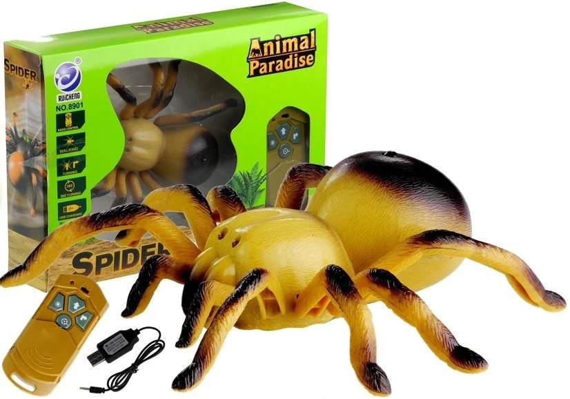 Paianjen LEANTOYS jucarie Tarantula cu RC culoare galbena foto