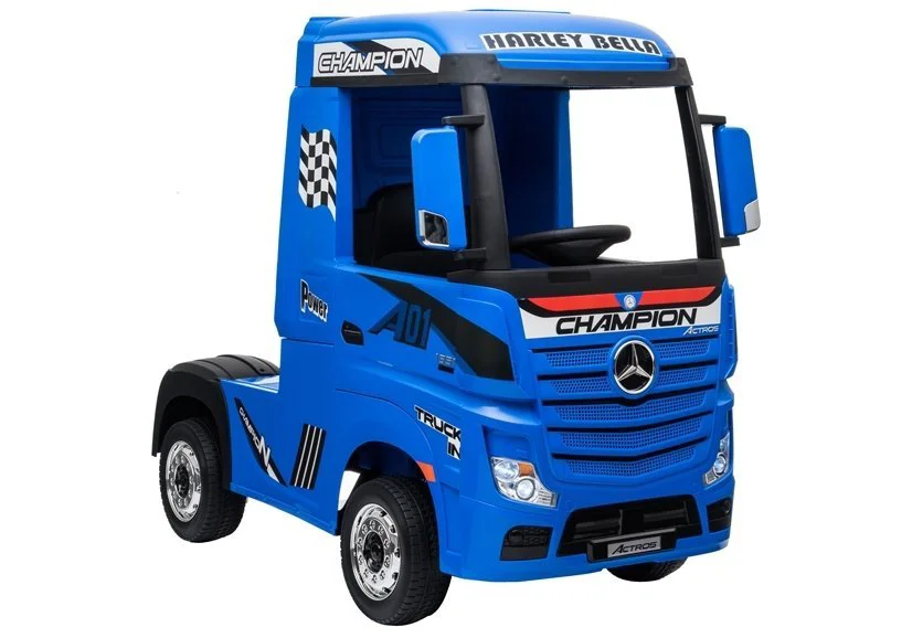 image for Masina electrica LEANTOYS Mercedes Actros culoare albastra MP4 cu 4 motoare foto
