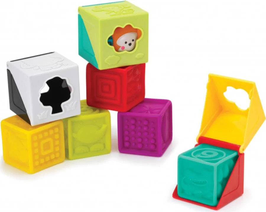 Set de cuburi cu textura Sensory B Kids 9 bucati foto