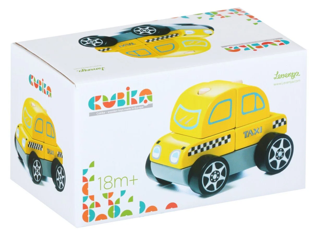 Jucarie din lemn Cubika Masina taxi LM-6 foto