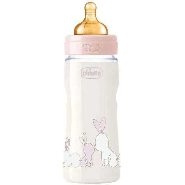 Бутылочка пластиковая Chicco Original Touch Girl с латексной соской (4+ мес.) , 330 мл foto