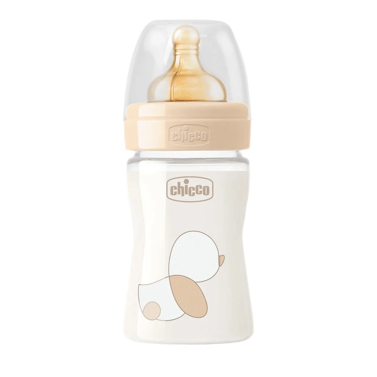 Бутылочка стеклянная Chicco Original Touch с латексной соской (0+ мес.), 150 мл