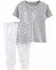 Carter's Set 2 piese Iepuras - tricou si pantaloni foto