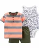 Carter's Set 3 piese OZN - body, tricou si pantaloni scurti foto