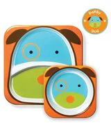 Set Farfurie si Bol Skip Hop Zoo Catelus