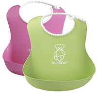 Set 2 bavete BabyBjorn Soft Bib Pink/Green