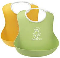 Set 2 bavete BabyBjorn Soft Bib Green/Yellow