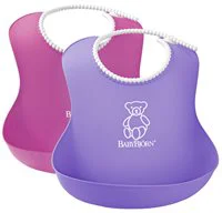 Комплект нагрудников BabyBjorn Soft Bib Pink/Purple, 2 шт.