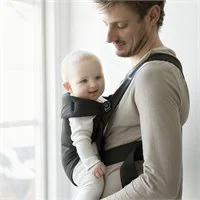 Анатомический мультифункциональный рюкзак-кенгуру BabyBjorn Mini Black, хлопок