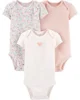 Carter's Set 3 piese - body Flori/inimioare/dungi foto