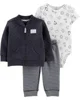Carter's Set 3 piese Animalute - cardigan, body si pantaloni foto